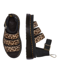 Clarissa II Quad Leopard leather platform sandals