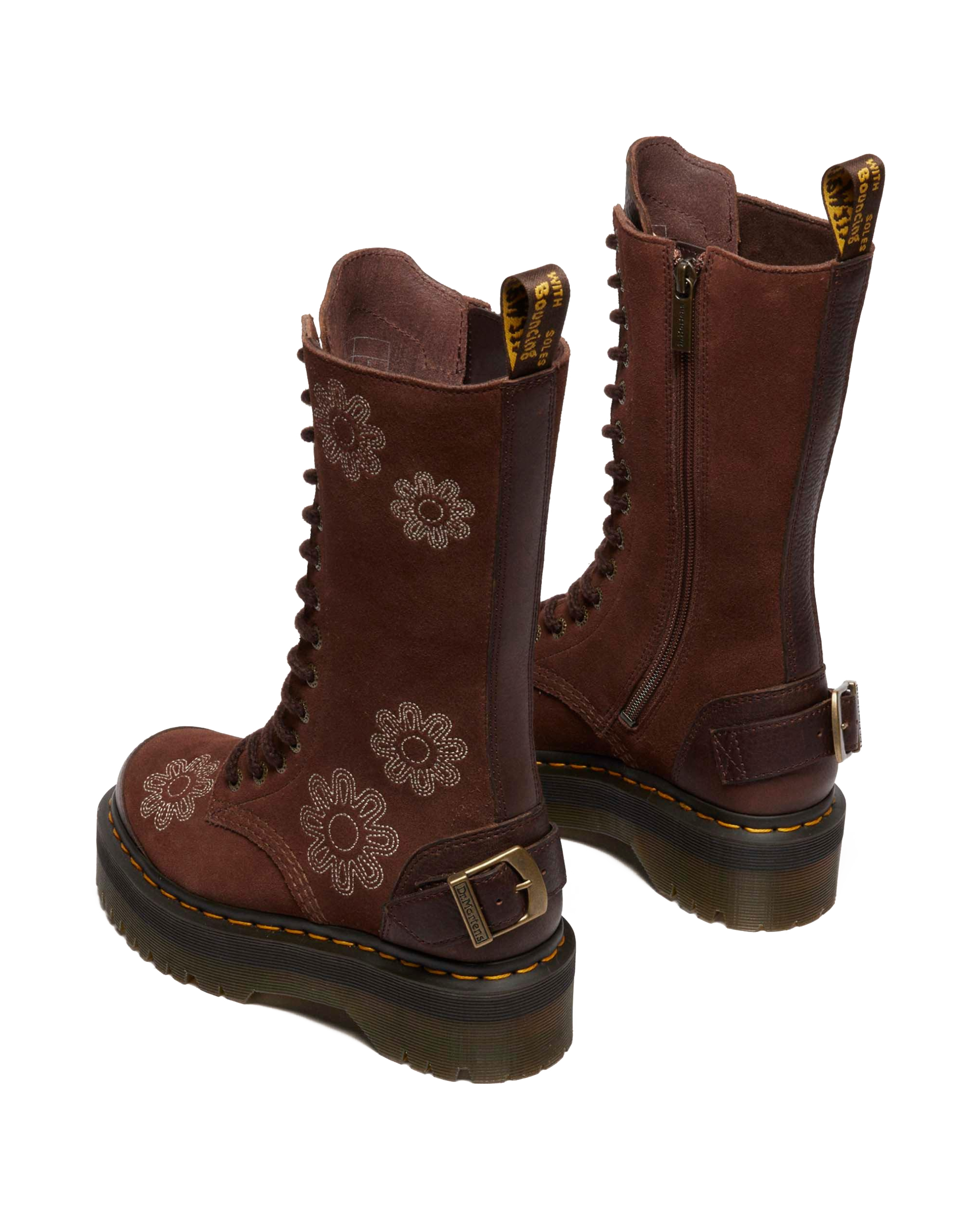 1B99 Dunnet Flower suede platform boots
