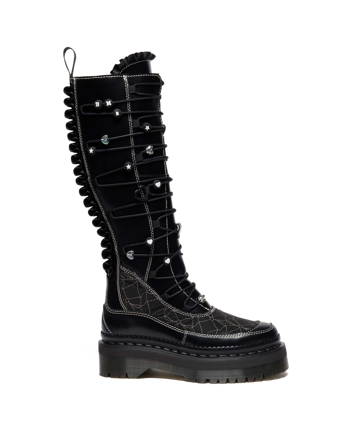 XTRM FRILL PLATFORM LEATHER BOOTS