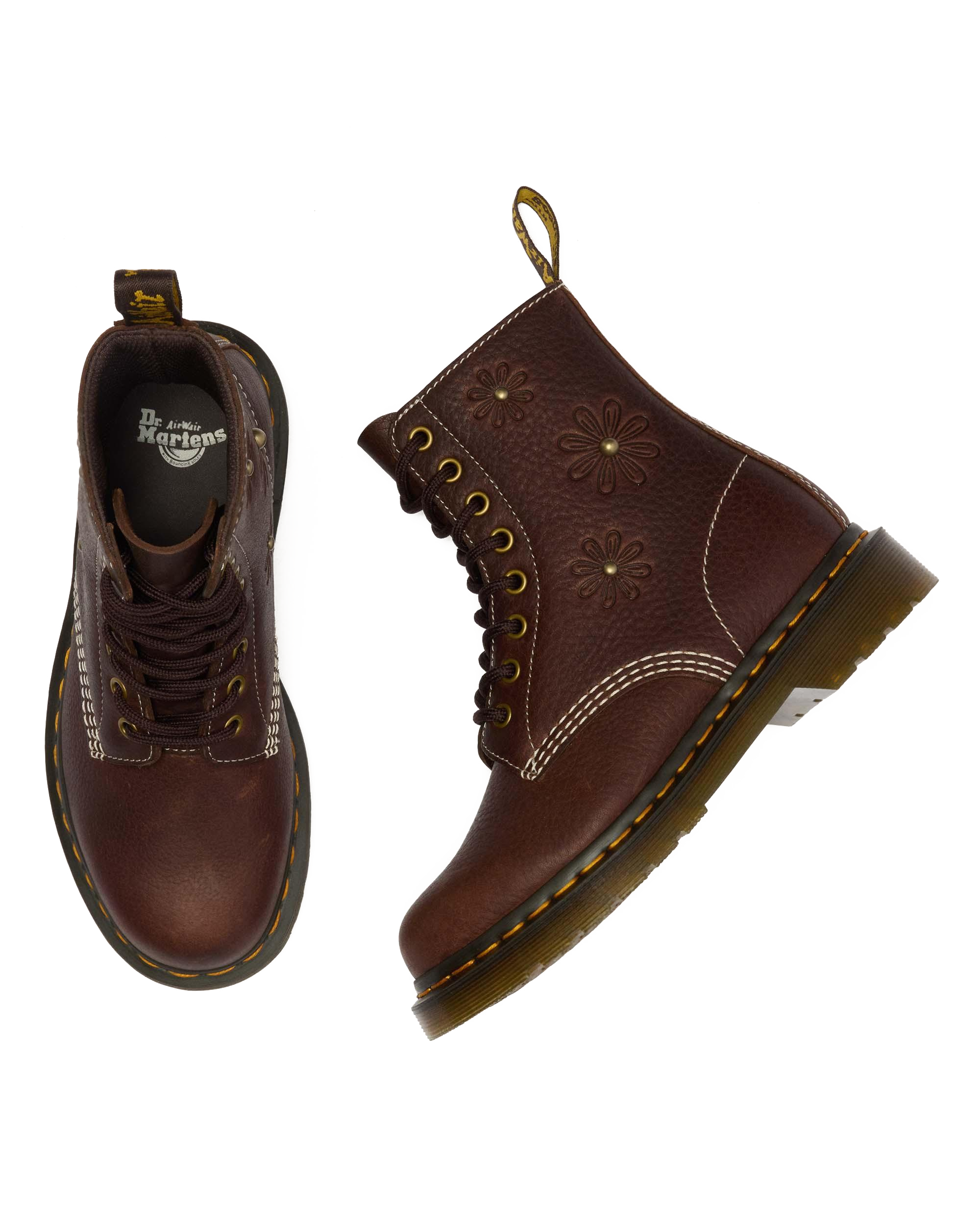 1460 Pascal Flower Grizzly Leather Boots