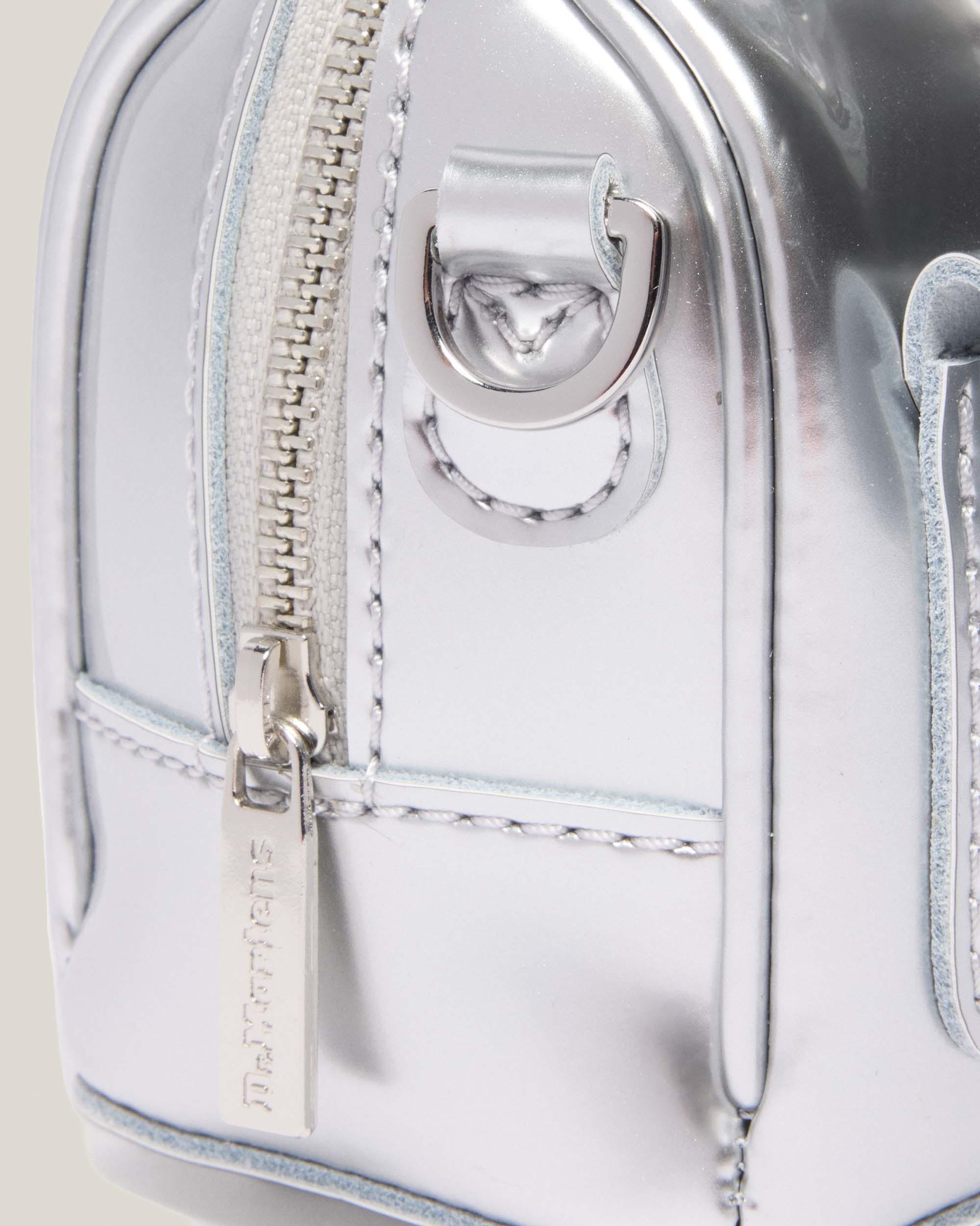 Mini Top Handle Bag Bag Silver Metallic Patent Lamper