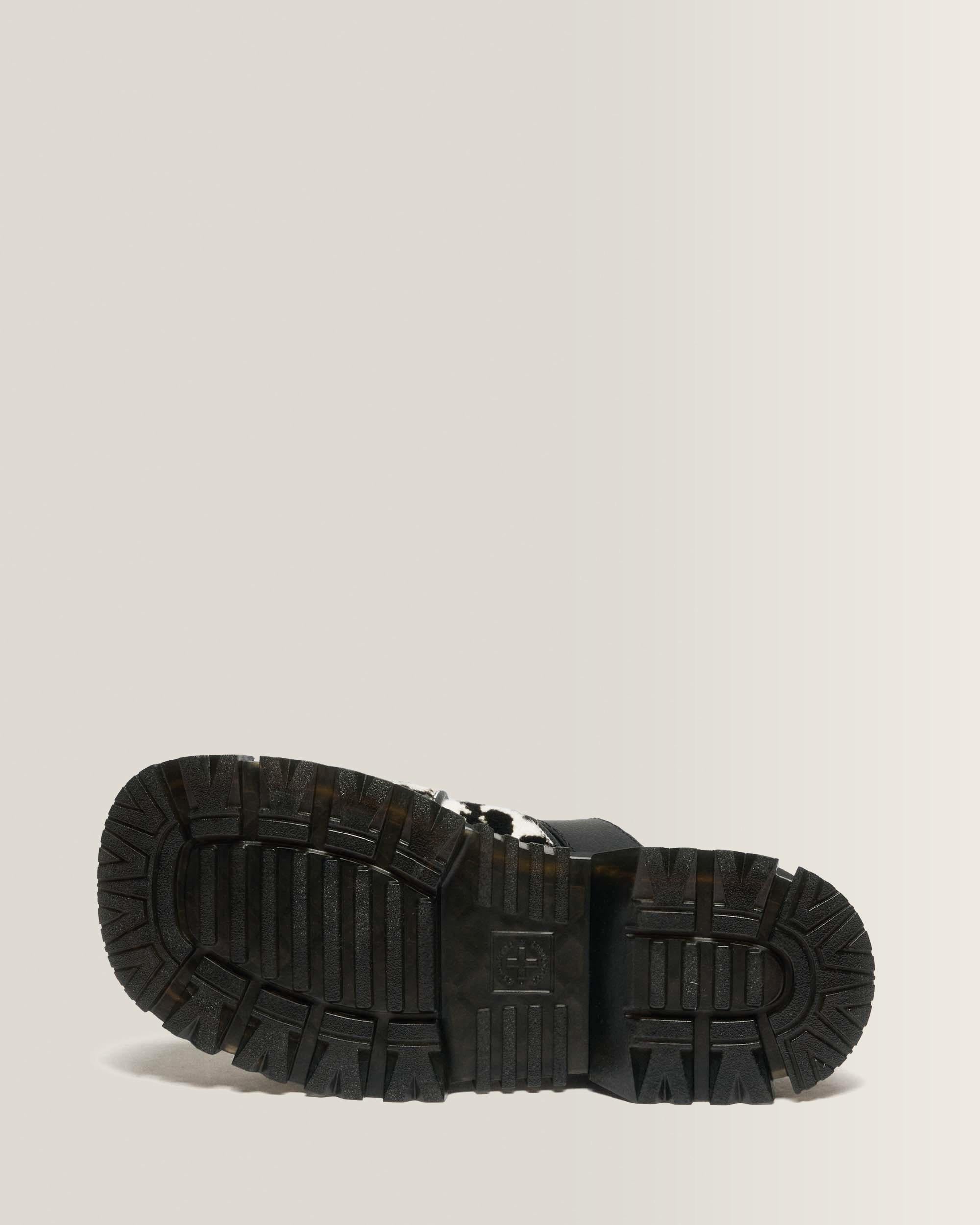 Mattison Slide Dalmatian Hair On Leather Sandals