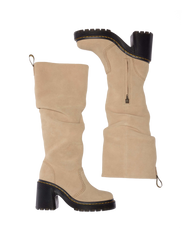 Kasey Suede Knee High Heeled Boots