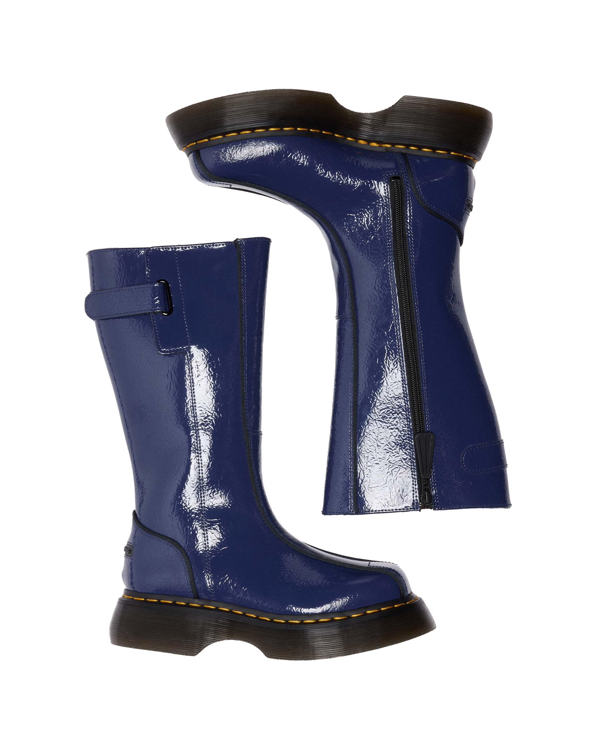 Buzz Hi Distressed Patent Boots