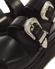 Gryphon Quad Leather Gladiator Platform Sandals