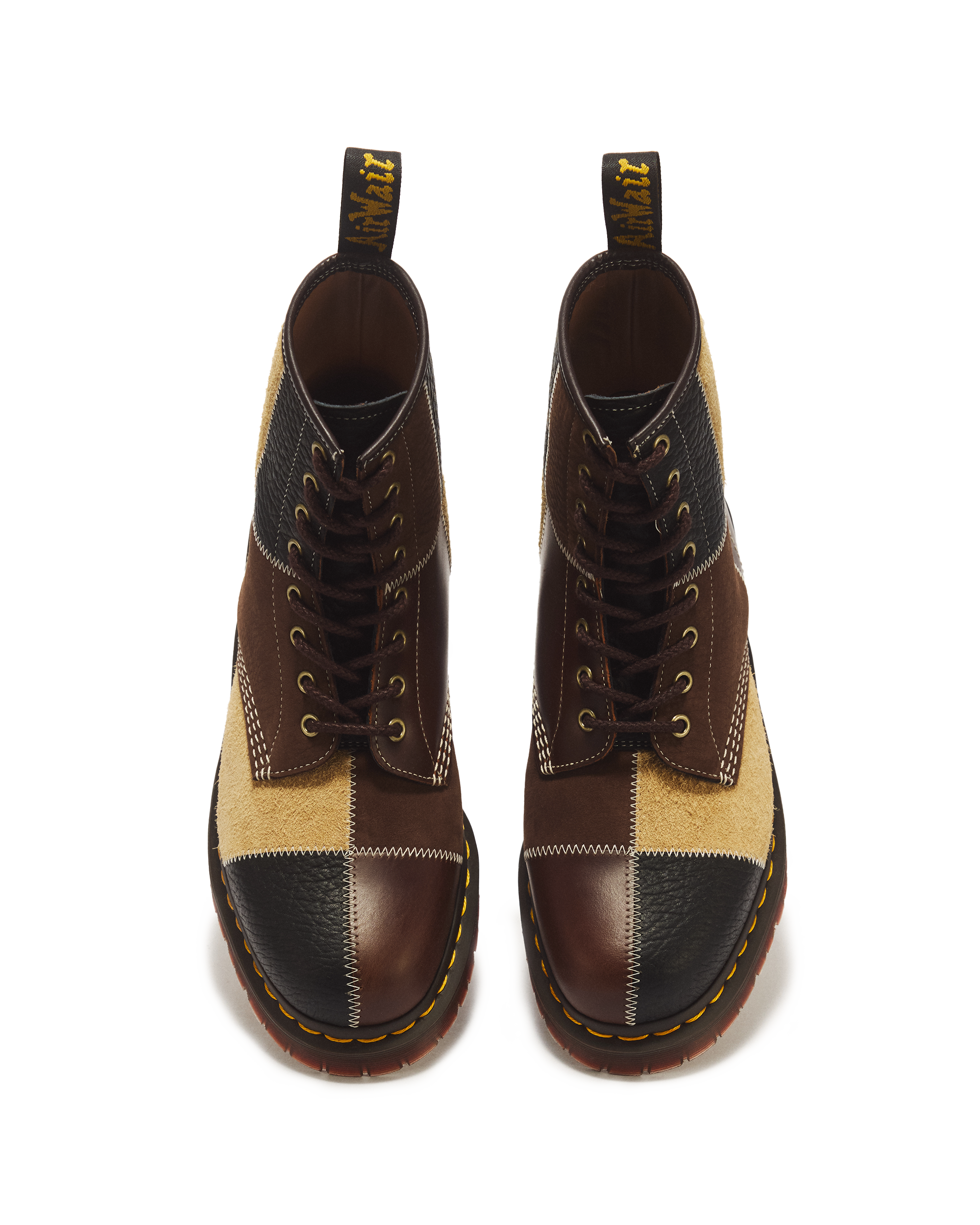 1460 Patchwork 8 Eye Leather & Nubuck Lace Up Boots