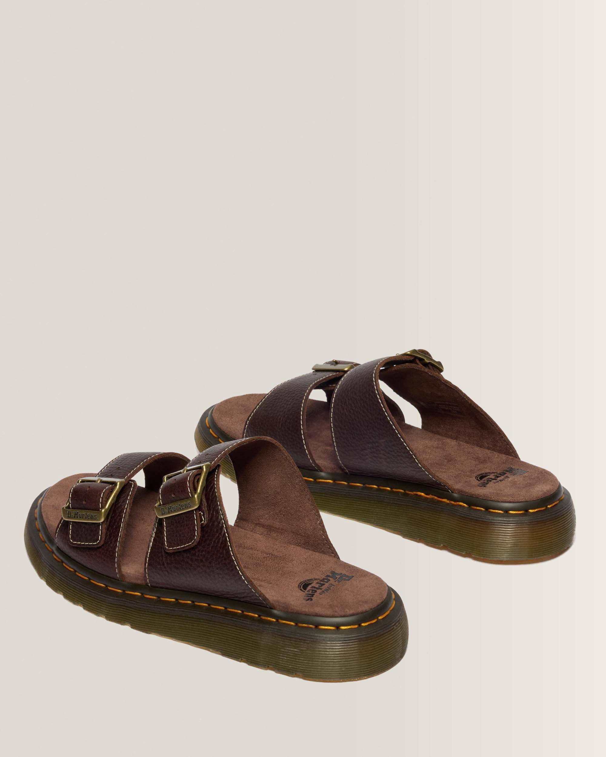 Josef Slide Grizzly Leather Sandals