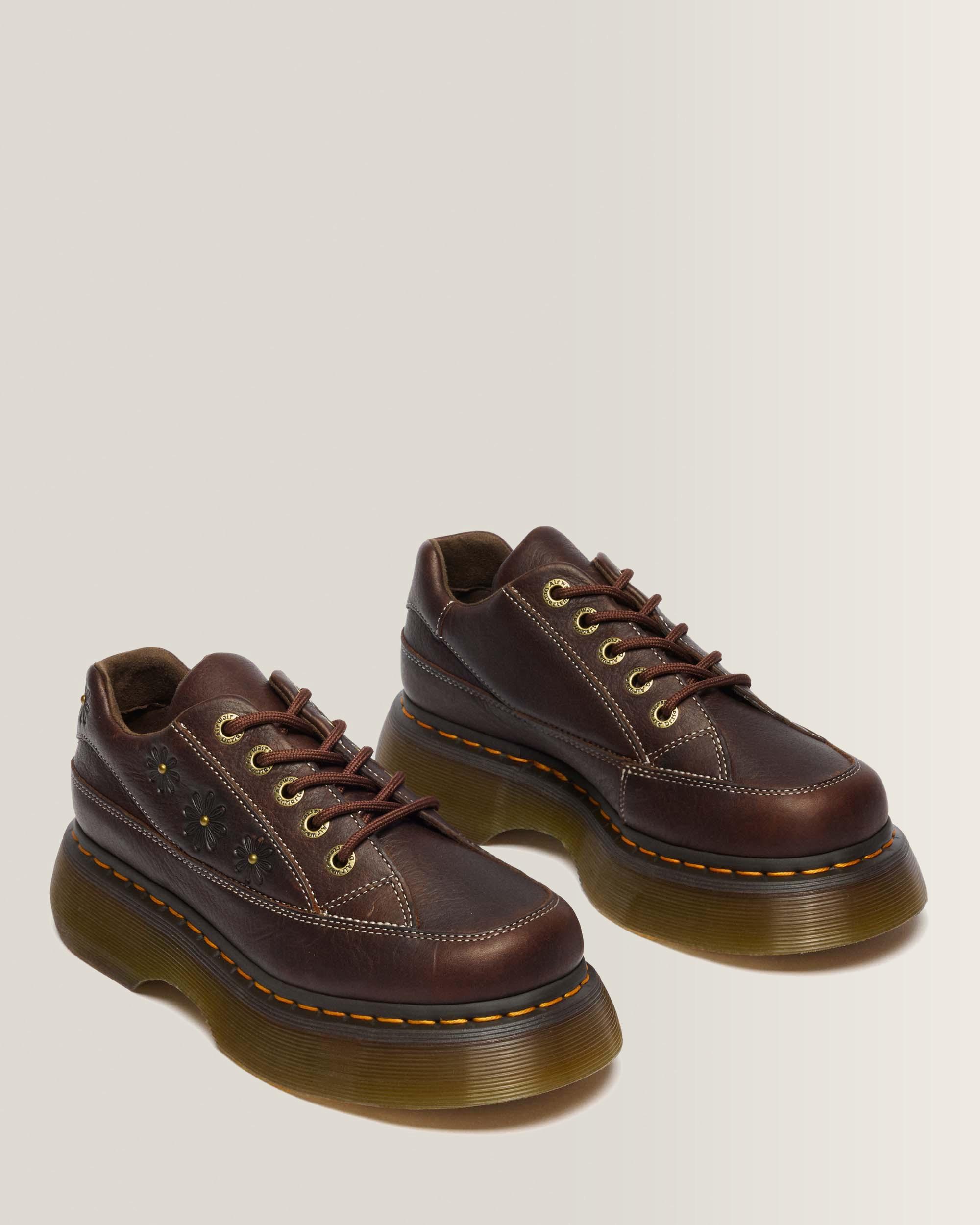 Buzz 5-Eye Flower Grizzly Leather Shoes